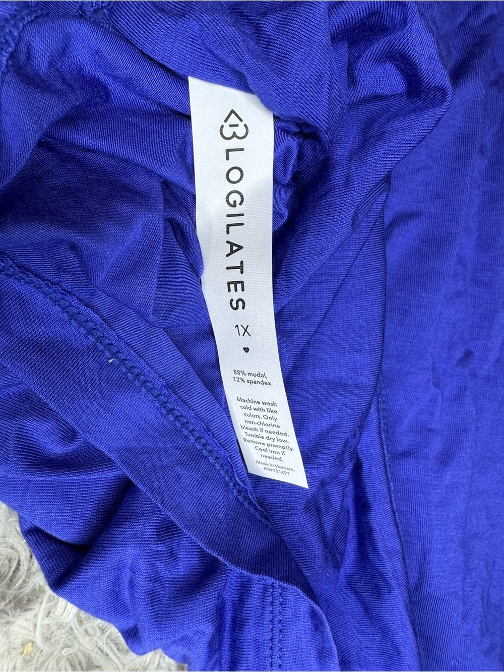 Blogilates Women’s Twisty Long Sleeve Top - Royal Blue Size 1X NWT - Picture 9 of 11
